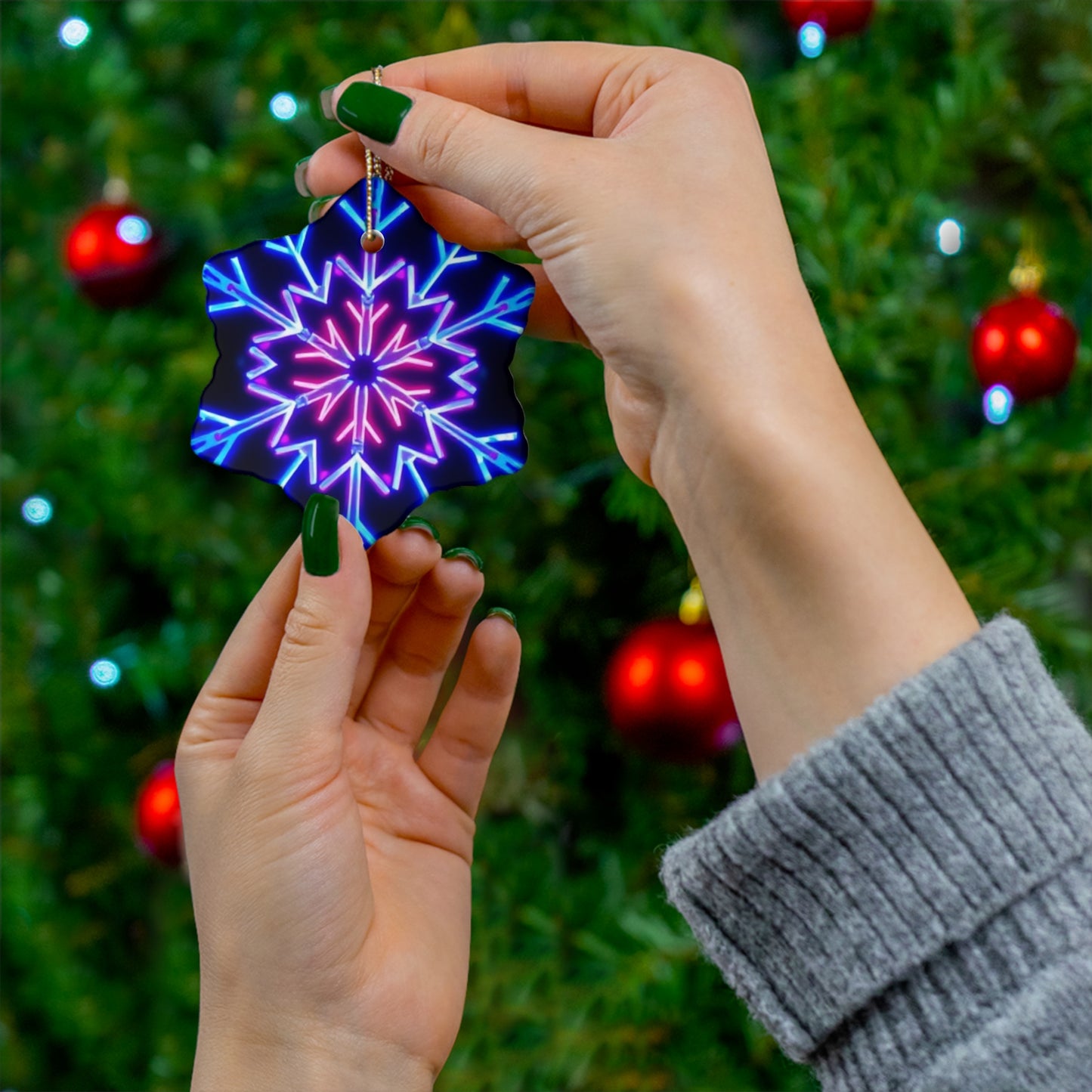 Ceramic Ornament - Snowflake Bauble Decoration