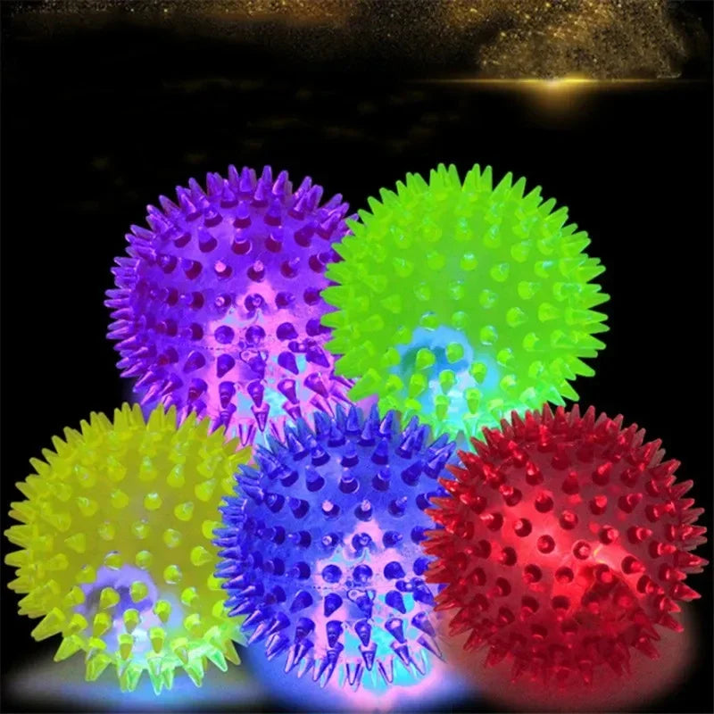 Luminous Bouncy Ball with Sound – Interactive Dog Toy & Dental Care