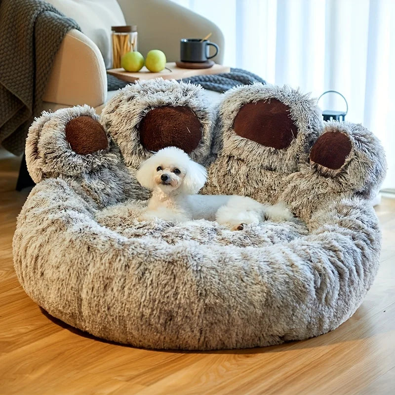 Cozy Paw Shaped Dog or Cat Bed