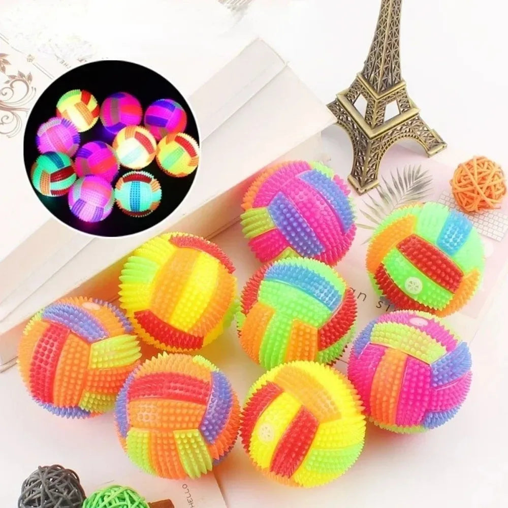 Colorful Flashing Elastic Ball – Interactive Toy for Small Dogs