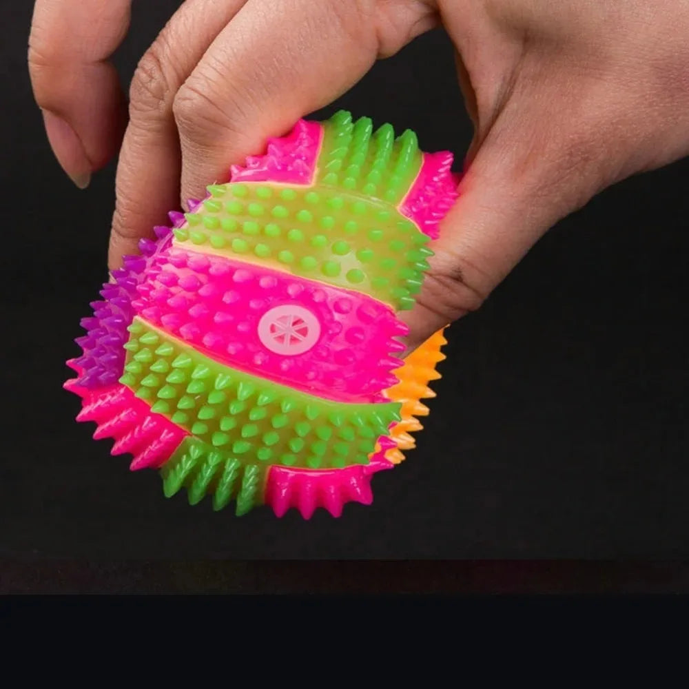 Colorful Flashing Elastic Ball – Interactive Toy for Small Dogs