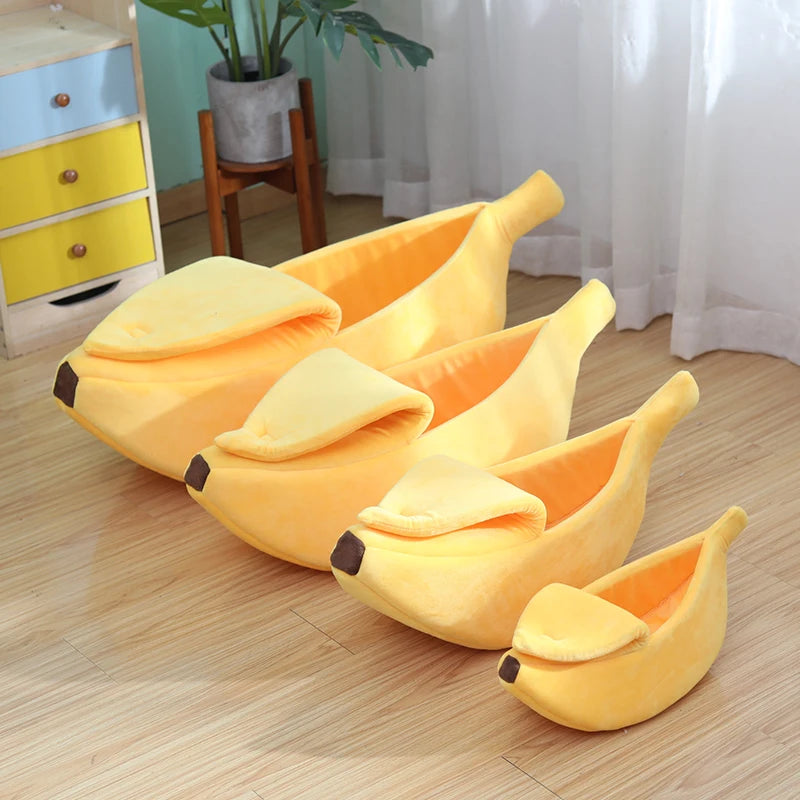 Banana-Shaped Pet Bed - Cozy Winter Cushion for Cats