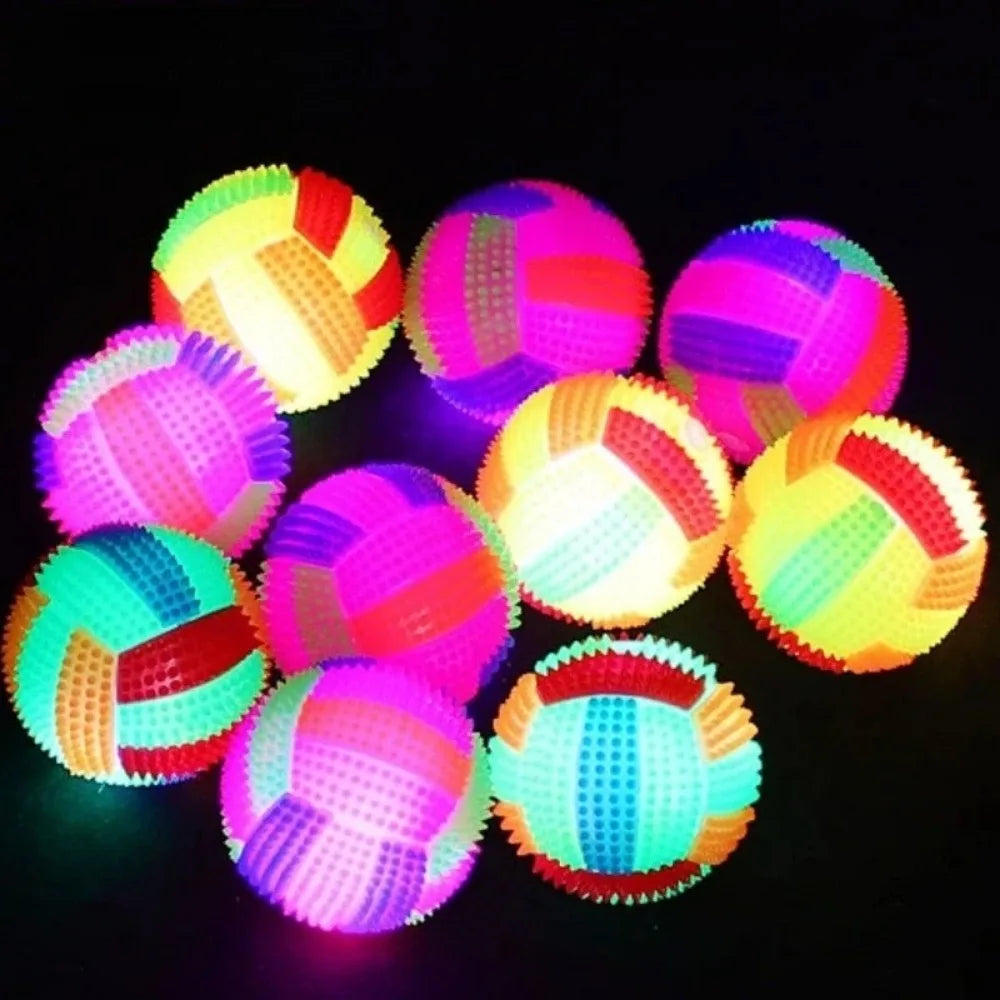 Colorful Flashing Elastic Ball – Interactive Toy for Small Dogs