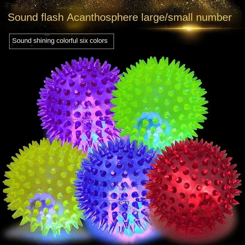 Luminous Bouncy Ball with Sound – Interactive Dog Toy & Dental Care