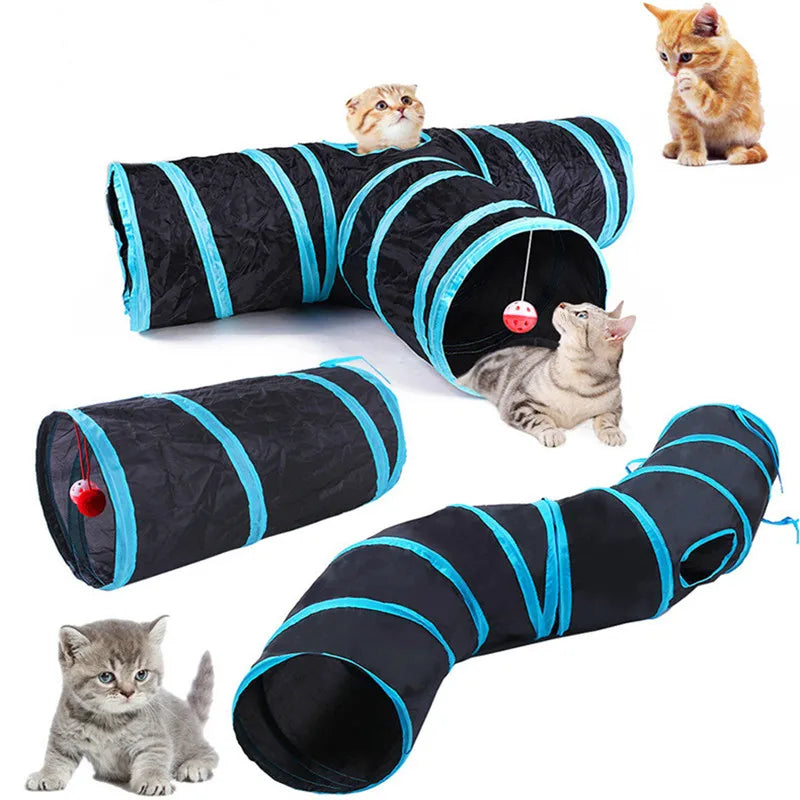 Foldable Cat Tunnel with Crinkle Paper – Indoor Pet Play Tunnel