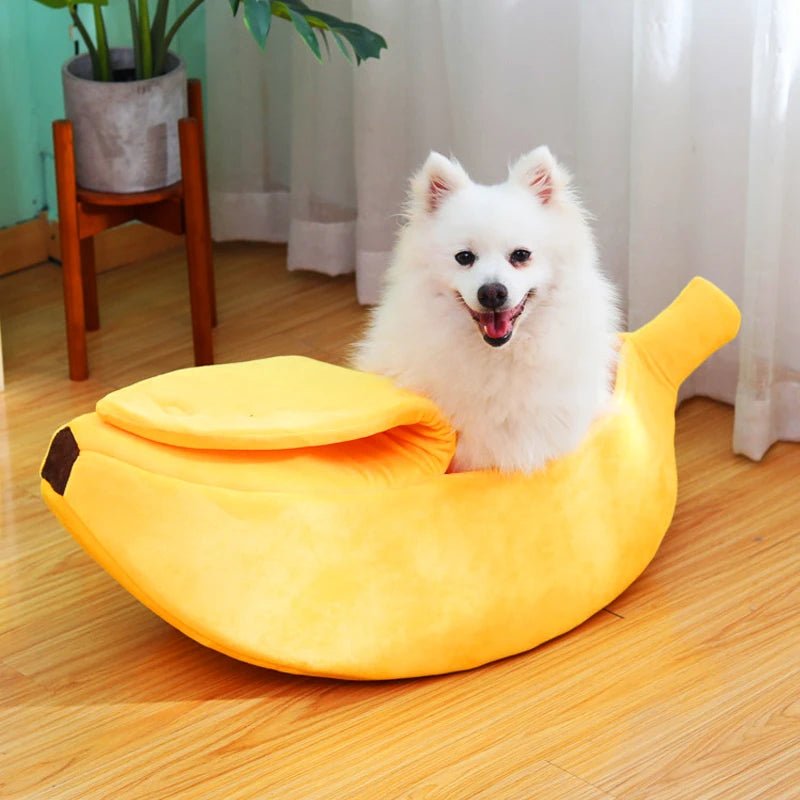 Banana-Shaped Pet Bed - Cozy Winter Cushion for Cats