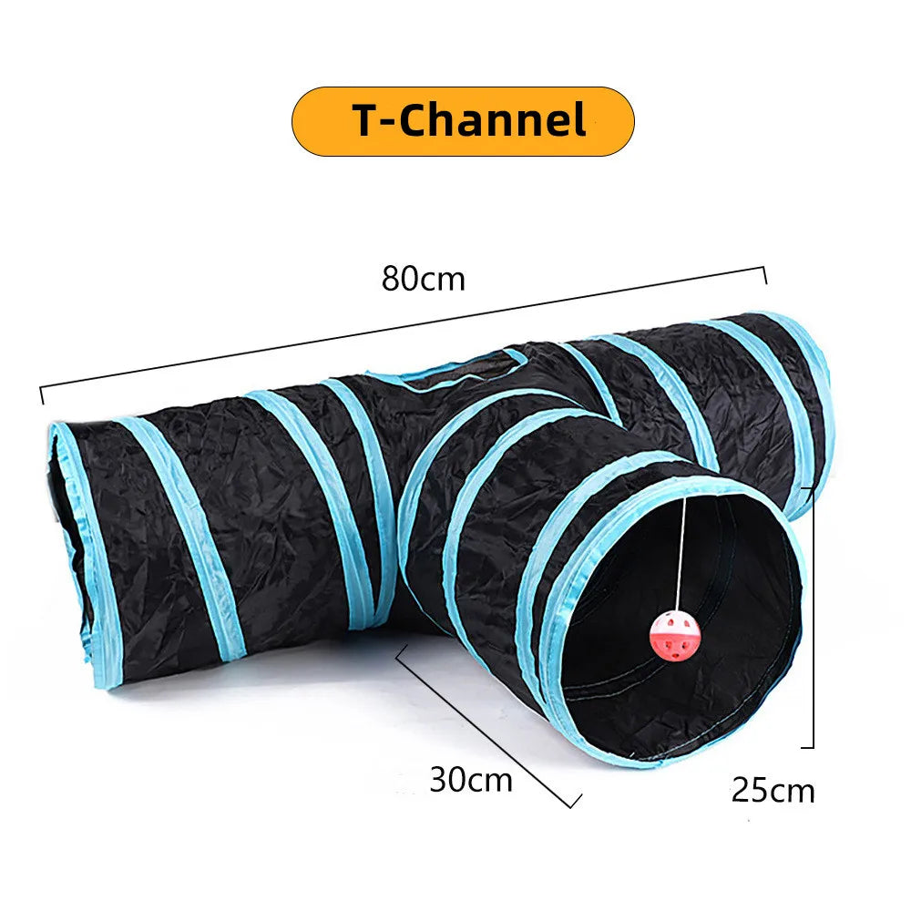 Foldable Cat Tunnel with Crinkle Paper – Indoor Pet Play Tunnel