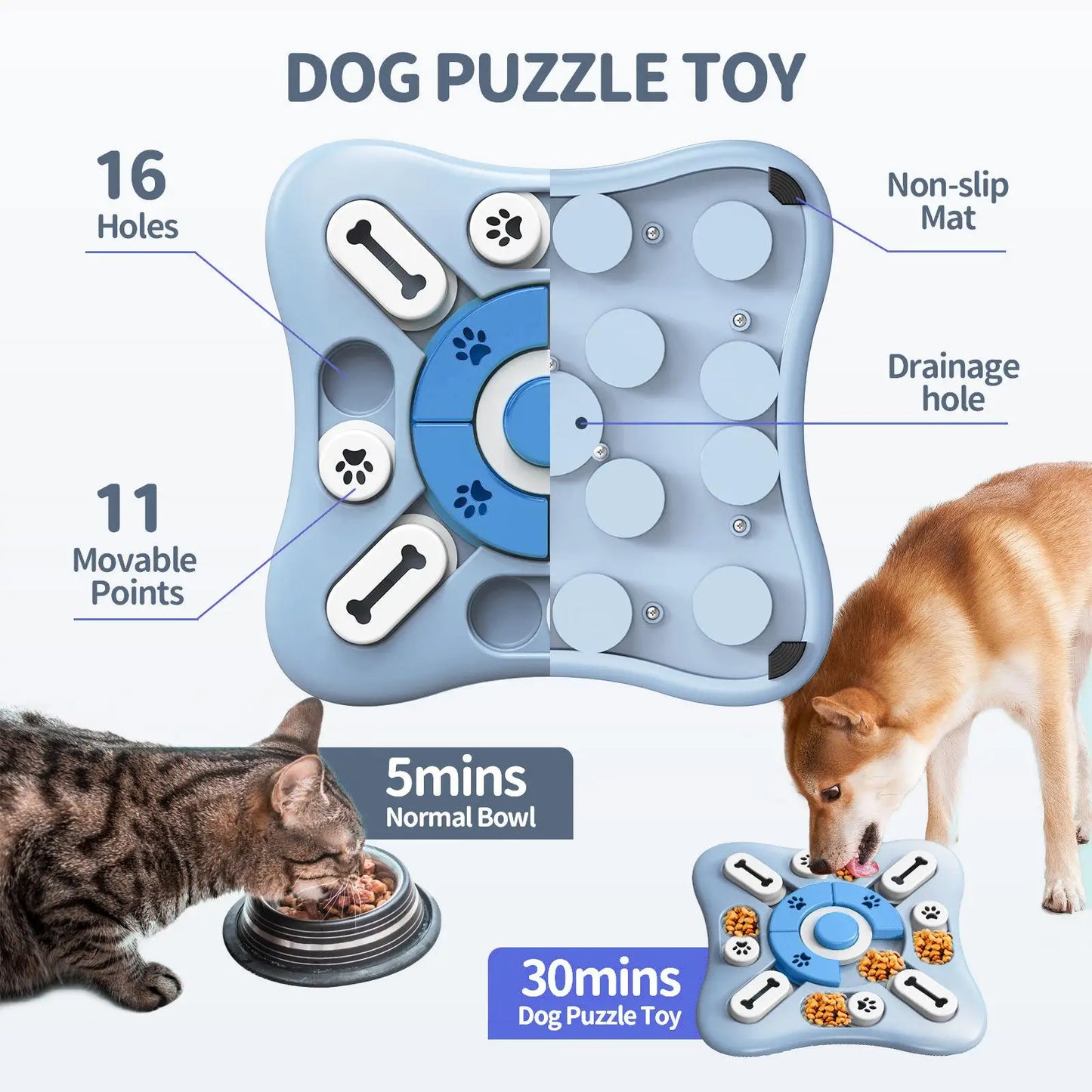 Slow Feeder Interactive Food Dispenser – IQ-Boosting Puzzle Bowl for Dogs & Cats