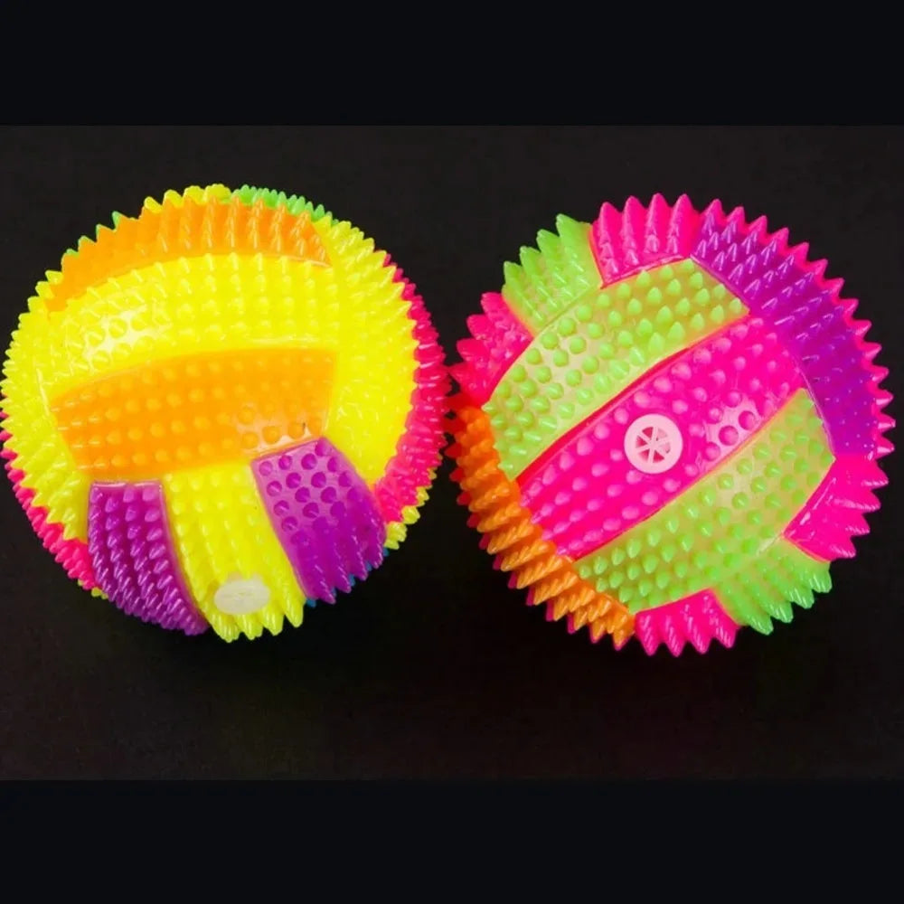 Colorful Flashing Elastic Ball – Interactive Toy for Small Dogs